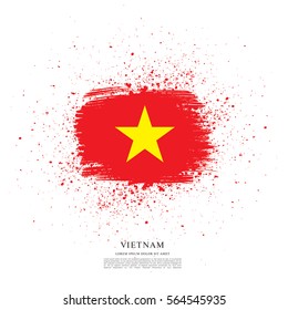 Flag of Vietnam, brush stroke background