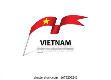 Bandera de Vietnam de fondo blanco en vector