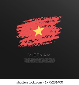 Flag of Vietnam in Grunge Brush Stroke : Vector Illustration
