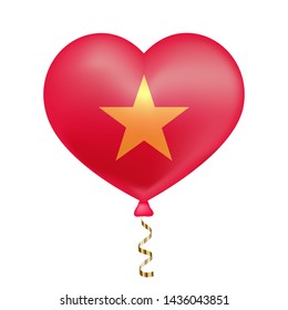 Flag of Vietnam in heart shape. vector illustration.