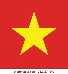 The flag of Vietnam. Flag icon. Standard color. A square flag. Computer illustration. Digital illustration. Vector illustration.