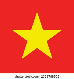 The flag of Vietnam. Flag icon. Standard color. A square flag. Computer illustration. Digital illustration. Vector illustration.