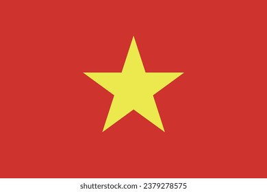 The flag of Vietnam. Flag icon. Standard color. Standard size. A rectangular flag. Computer illustration. Digital illustration. Vector illustration.
