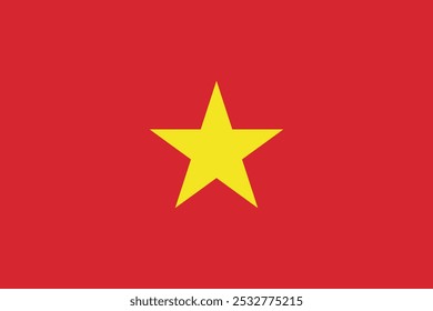Flag of Vietnam. An illustration of the Vietnam flag. A rectangular flag. Standard size flag icon.