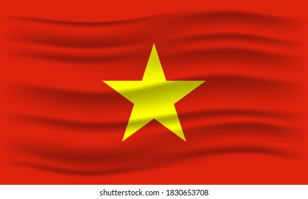 Flagge Vietnams. Illustration der wehenden Vietnamflagge. Vektorgrafik.