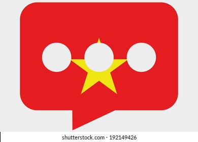 The flag of Vietnam in a messaging bubble