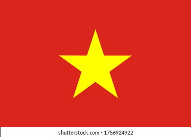 Bandera de Vietnam, bandera de la República Socialista Nacional de Vietnam.