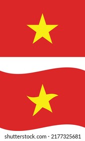 Flag of Vietnam. Vietnam national flag. Vietnam waving flag. flat style.