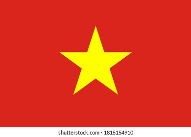 Flag of Vietnam. Official colors and proportion correctly. National Vietnam flag. Vector illustration. EPS10