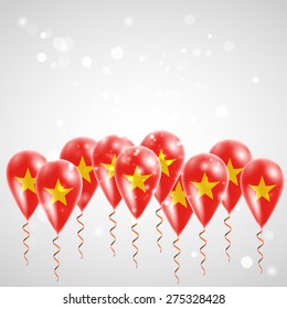 Flag of Vietnam on balloon. Celebration and gifts. Balloons on the feast of the national day. 