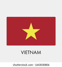 Flag of Vietnam on gray background. Vector illustration in trendy flat style. EPS 10.