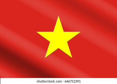Flag of Vietnam in Real Proportion with Switchable Wavelike Gradient