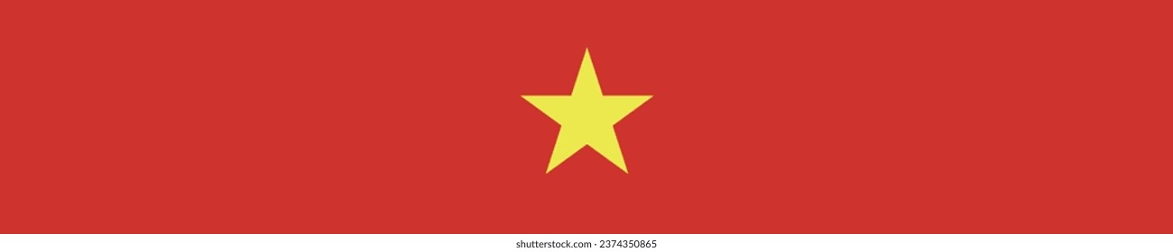 The flag of Vietnam. Rectangle icon. Flag icon. Standard color. A long banner. Computer illustration. Digital illustration. Vector illustration.