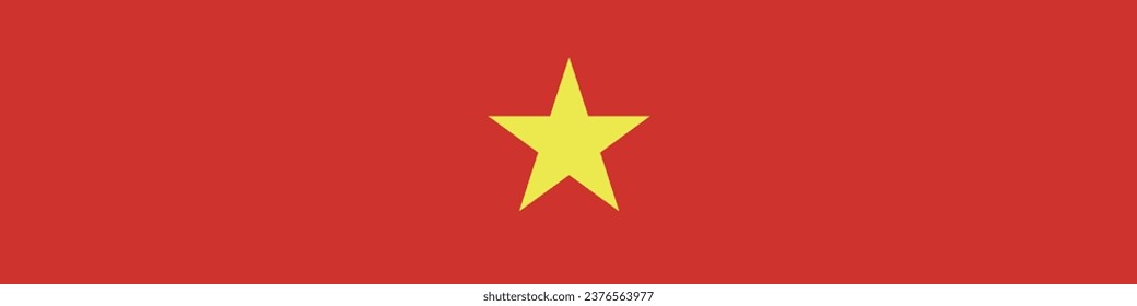 The flag of Vietnam. Rectangle icon. Flag icon. Standard color. A long banner. Computer illustration. Digital illustration. Vector illustration.