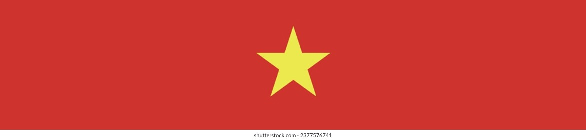 La bandera de Vietnam. Icono de rectángulo. Icono de marca. Color estándar. Una larga pancarta. Ilustración del equipo. Ilustración digital. Ilustración vectorial.