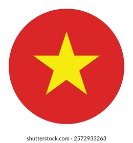 Flag of Vietnam round shape, national symbol