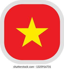 Flag of Vietnam. Rounded square icon on white background, vector illustration.