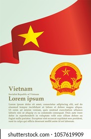 Flag of Vietnam, Socialist Republic of Vietnam, template for award design, an official document with the flag of the Socialist Republic Of Vietnam
