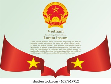 Flag of Vietnam, Socialist Republic of Vietnam, template for award design, an official document with the flag of the Socialist Republic Of Vietnam