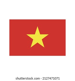 La bandera de Vietnam. Sudeste de Asia. Vector.