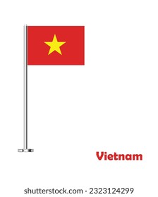 Flag of Vietnam, Table Flag of Vietnam, Vector Illustration.