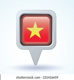  Flag of Vietnam, vector illustration