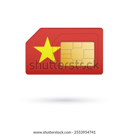 Flag of Vietnam. Vector illustration of SIM Card with flag on white background