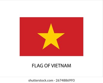 FLAG OF VIETNAM VECTOR, ILLUSTRATION WHITE BACKGROUND TYPOGRAPHY