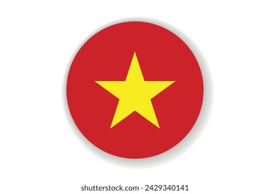 Flag of Vietnam. Vietnamese national symbol in official colors. Template icon. Abstract vector background. Round glass light ball, 3D big bubble, sphere.