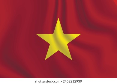 Flag of Vietnam. Vietnamese national symbol in official colors. Template icon. Abstract vector background.