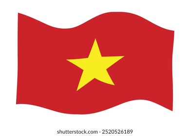 Bandera de Vietnam. Símbolo nacional vietnamita en colores oficiales. Icono de Plantilla. Fondo de Vector Abstractas.