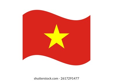 Flag of Vietnam. Vietnam wavy flag digital vector illustration. Fluttering flag.