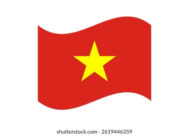 Flag of Vietnam. Vietnam wavy flag digital vector illustration. Fluttering flag.