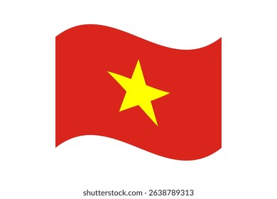 Flag of Vietnam. Vietnam wavy flag digital vector illustration. Fluttering flag.