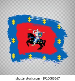 Flag of Vilnius County brush strokes. Flag of Vilnius County on transparent background for your web site design,  app, UI. Republic of Lithuania. EPS10.