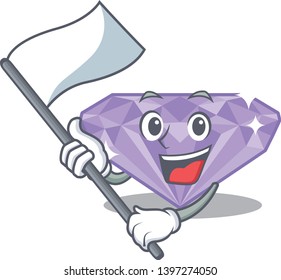 With flag violet diamond in the cartoon box