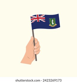 Flag of Virgin Islands, Hand Holding flag