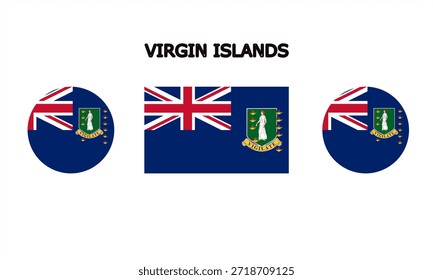 Bandera de las Islas Vírgenes en alta calidad (rectángulo y forma de círculo)