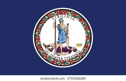 Flag of Virginia, Official State Flag of Virginia Vector Illustration
