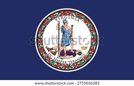 Flag of Virginia, Official State Flag of Virginia Vector Illustration