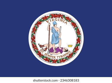 Flag of Virginia,  Virginia Flag, United States of America, USA State Virginia Flag, Flag of USA state Virginia Vector Illustration.
