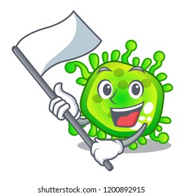 With flag virus cells bacteria microbe isolated mascot