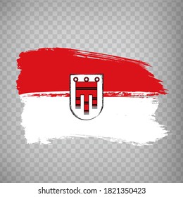 Flag of Vorarlberg brush strokes. Flag of Vorarlberg on transparent background for your web site design, app, UI. Austria. EPS10.