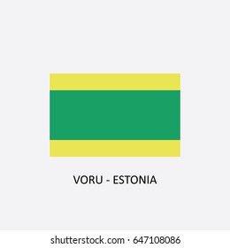 Flag of Voru - Estonia Vector Illustration