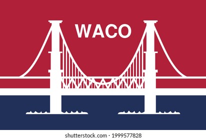 Flagge von Waco, Taxa-Staat. Vektorgrafik