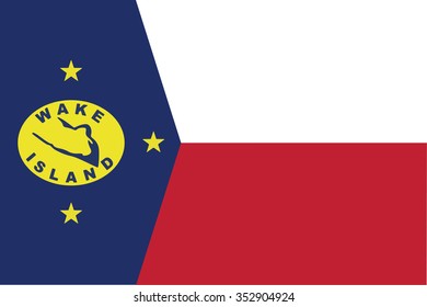 Flag of Wake Island. Vector illustration.