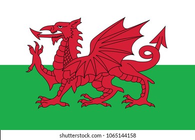 Flag of Wales. Flag of Europe. eps 10.