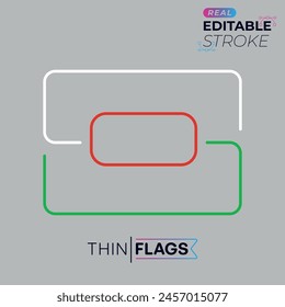 The flag of Wales. Thin Flag icon. Editable Stroke Welsh Flag