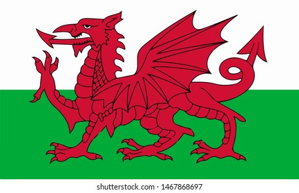 Flag of Wales Vector illustration