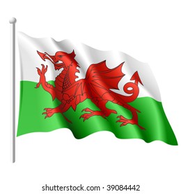 Flag of Wales. Vector illustration.